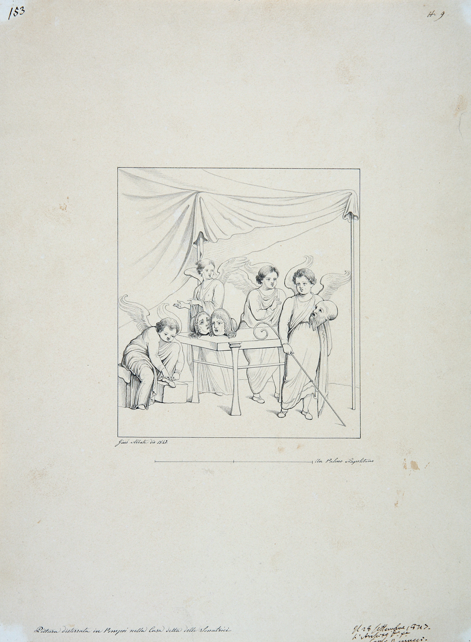 amorini e Psychai (disegno) di Abbate Giuseppe (secondo quarto sec. XIX)