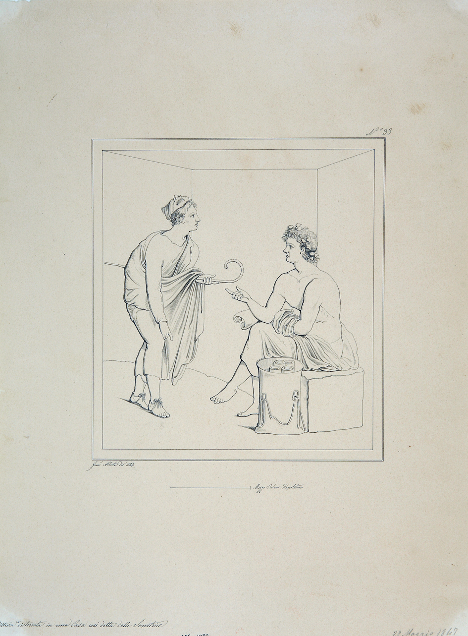 poeta e attore (disegno) di Abbate Giuseppe (secondo quarto sec. XIX)