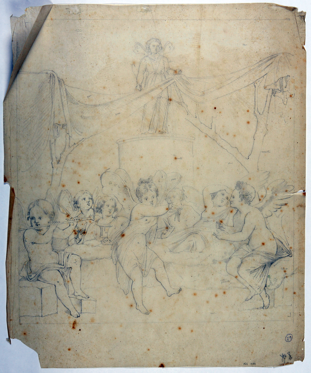 amorini e Psychai banchettanti (disegno) di Abbate Giuseppe (secondo quarto sec. XIX)