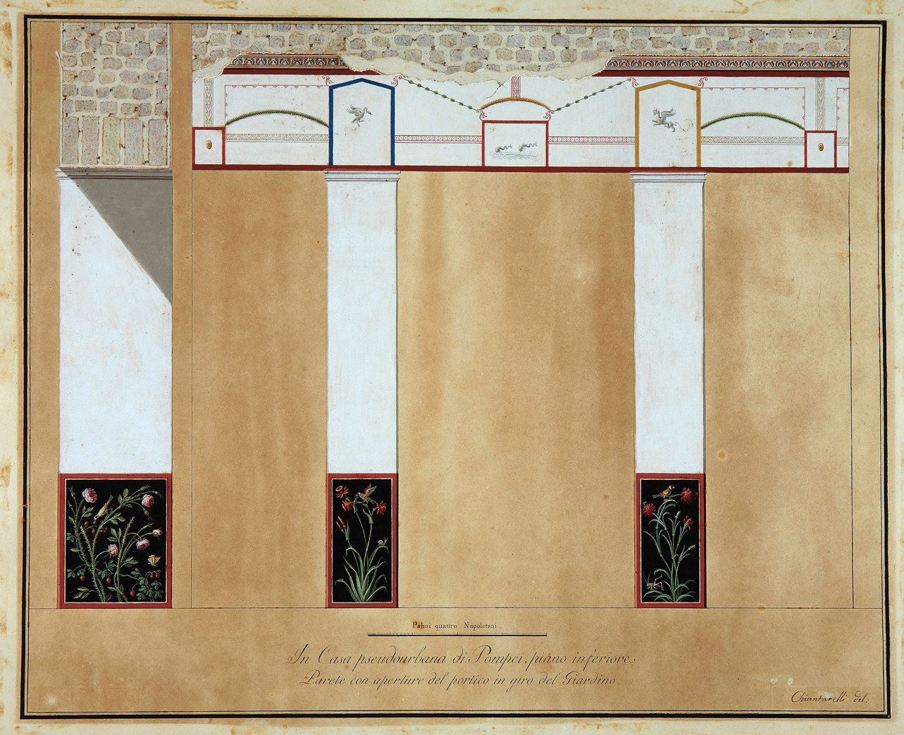 pittura di portico (disegno) di Chiantarelli Giuseppe (ultimo quarto sec. XVIII)