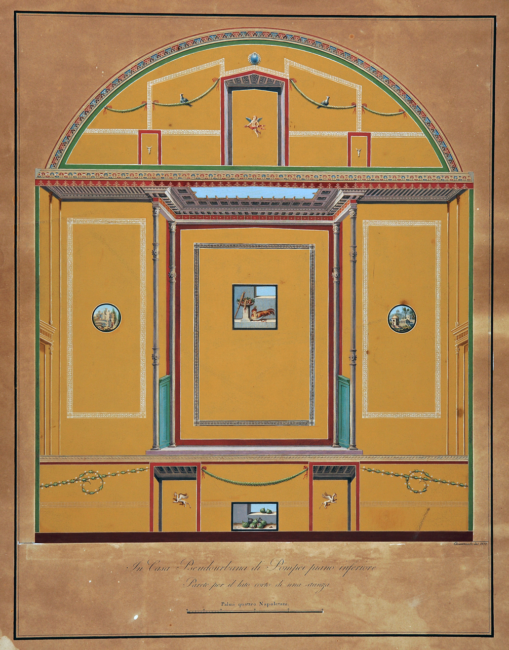 parete di IV stile (disegno) di Chiantarelli Giuseppe (primo quarto sec. XIX)