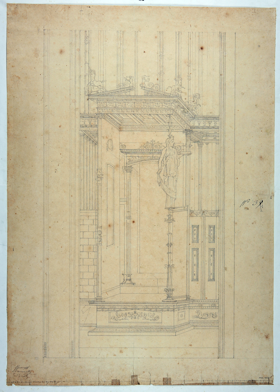 scorcio architettonico (disegno) di Mastracchio Michele (prima metà sec. XIX)