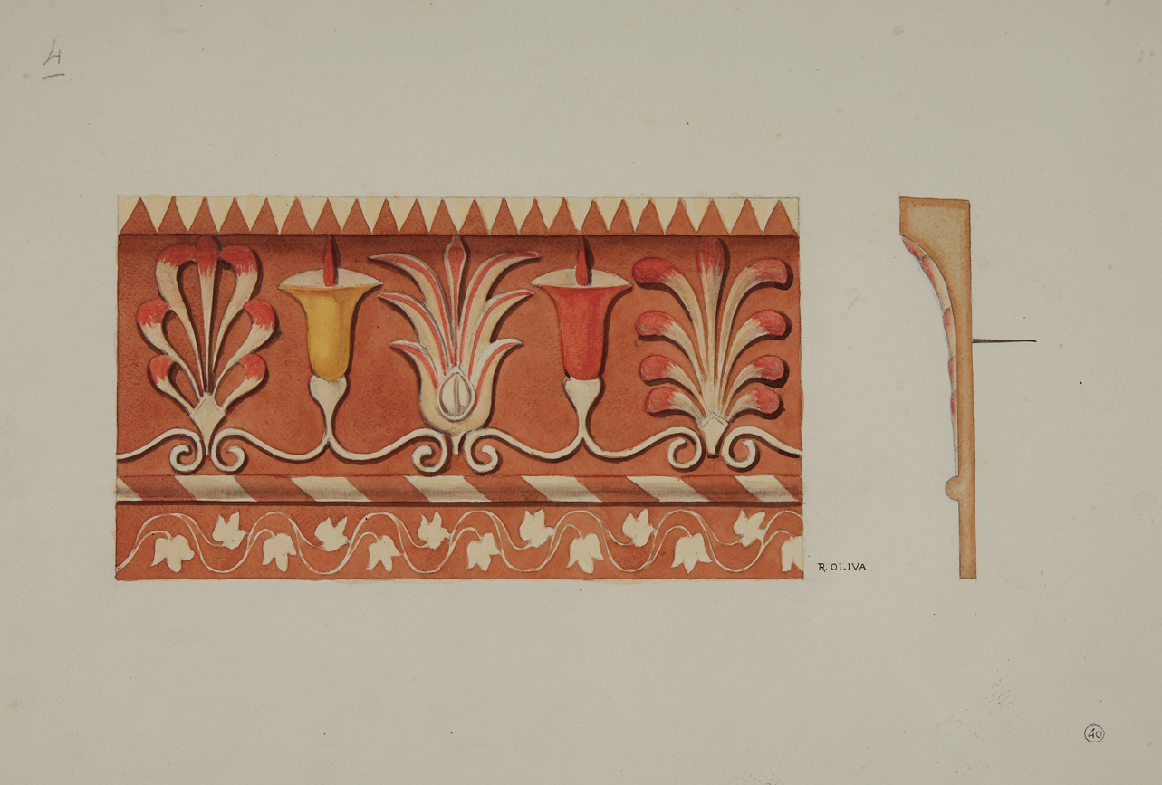 terracotta architettonica (disegno) di Oliva R (prima metà sec. XX)