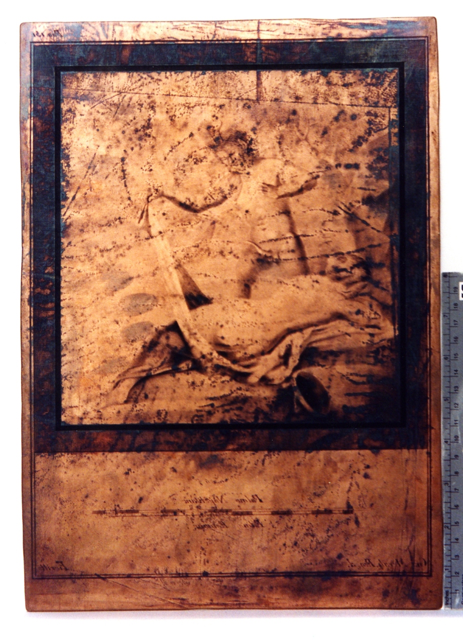 satiro scopre una menade dormiente (matrice) di Fiorillo Nicola, Morghen Giovanni Elia (sec. XVIII)