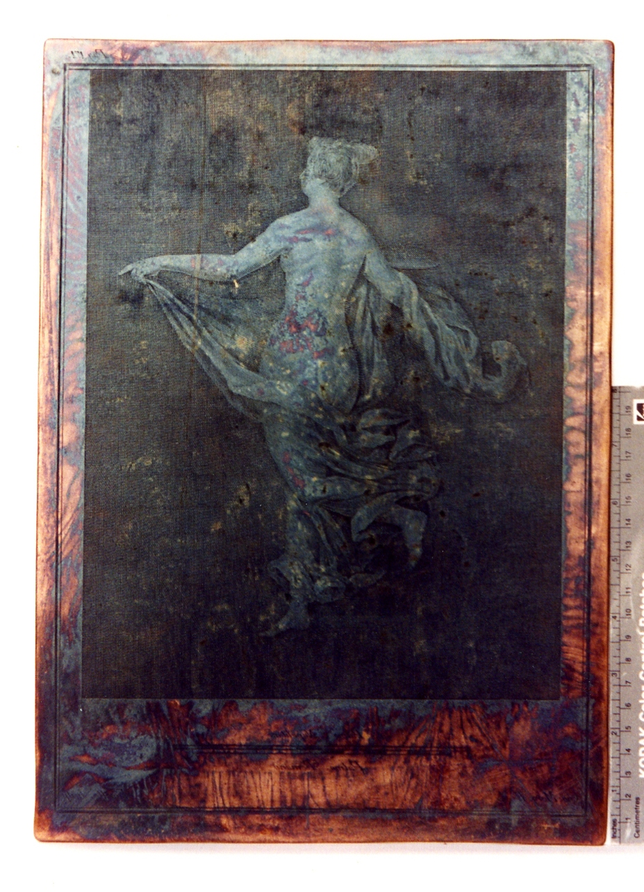 figura femminile danzante, offerente (matrice) di Morghen Giovanni Elia, Fiorillo Nicola (sec. XVIII)