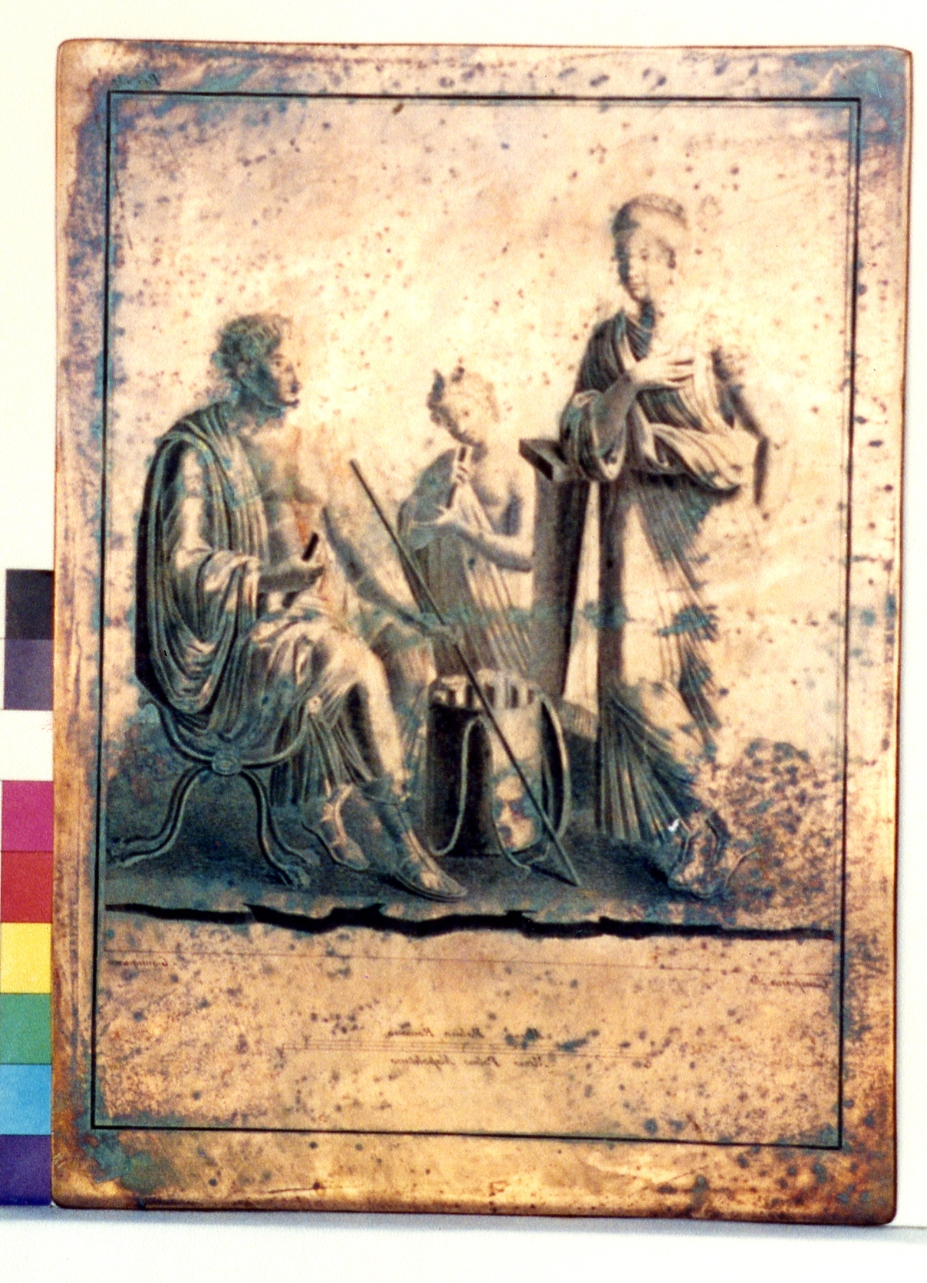 figure con papiri (matrice) di Giomignani Francesco, Campana Pietro (sec. XVIII)