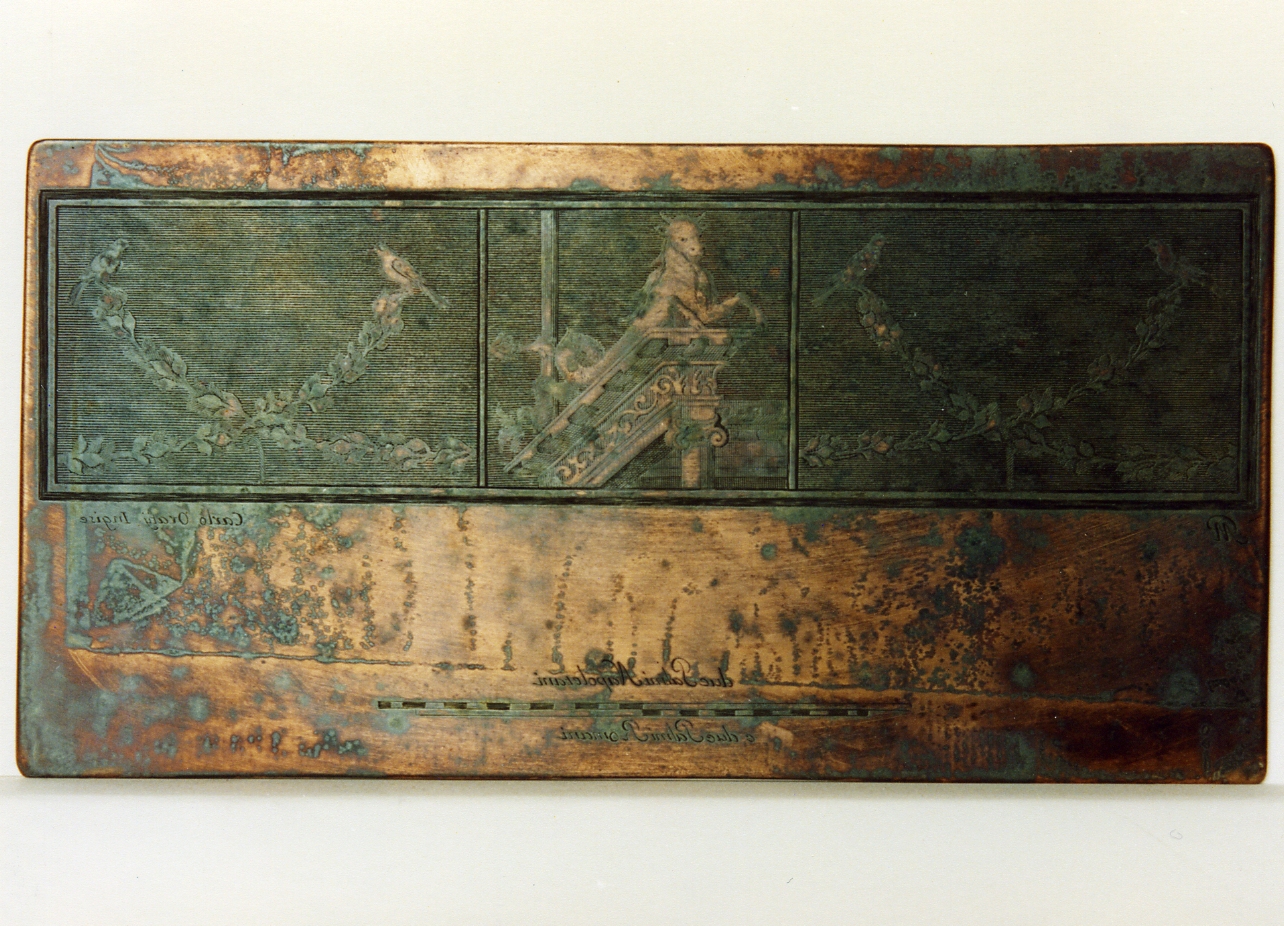 tre pannelli con motivi decorativi (matrice) di Morghen Giovanni Elia, Orazi Carlo (sec. XVIII)