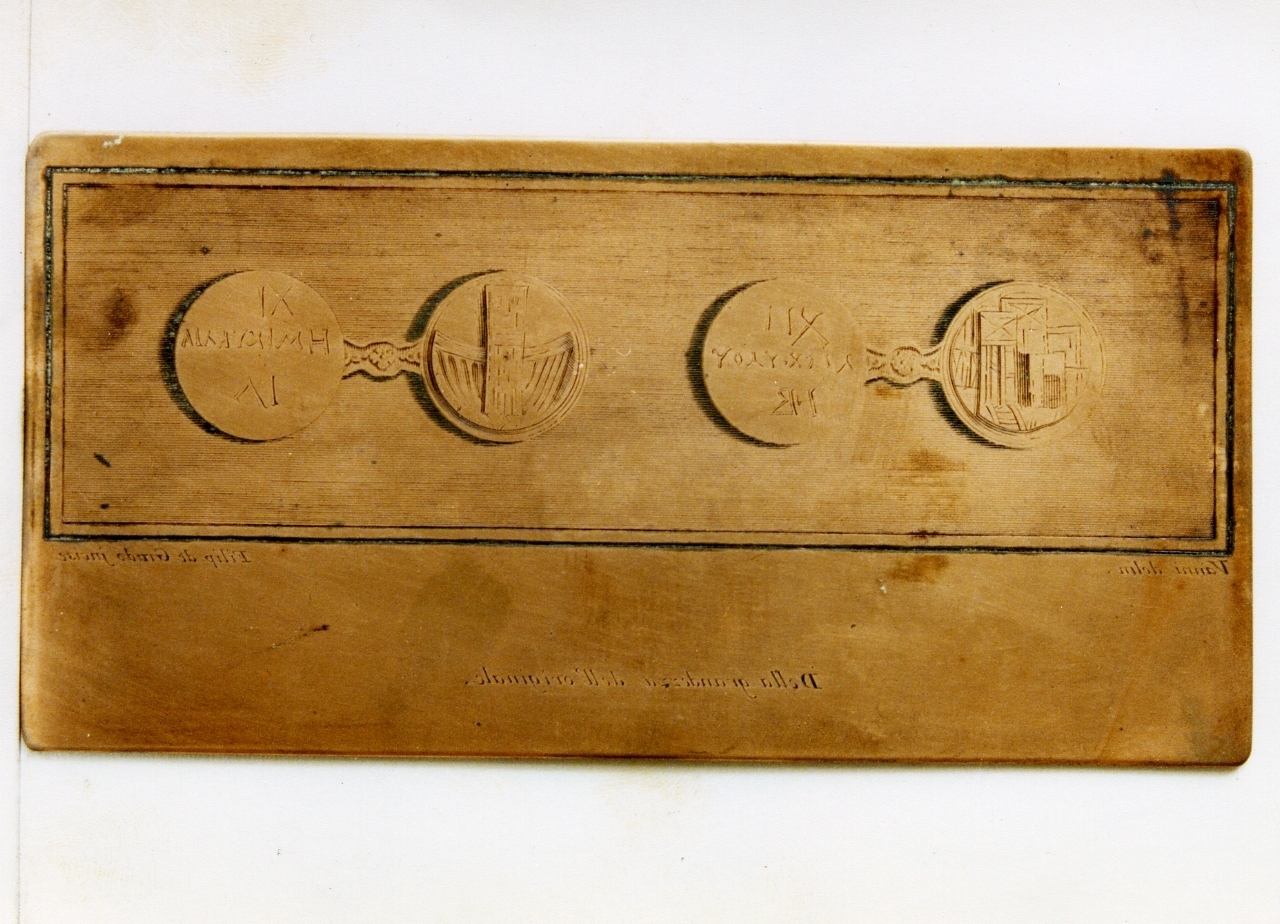 due tessere lusorie in osso (matrice) di De Grado Filippo, Vanni Nicola (sec. XVIII)