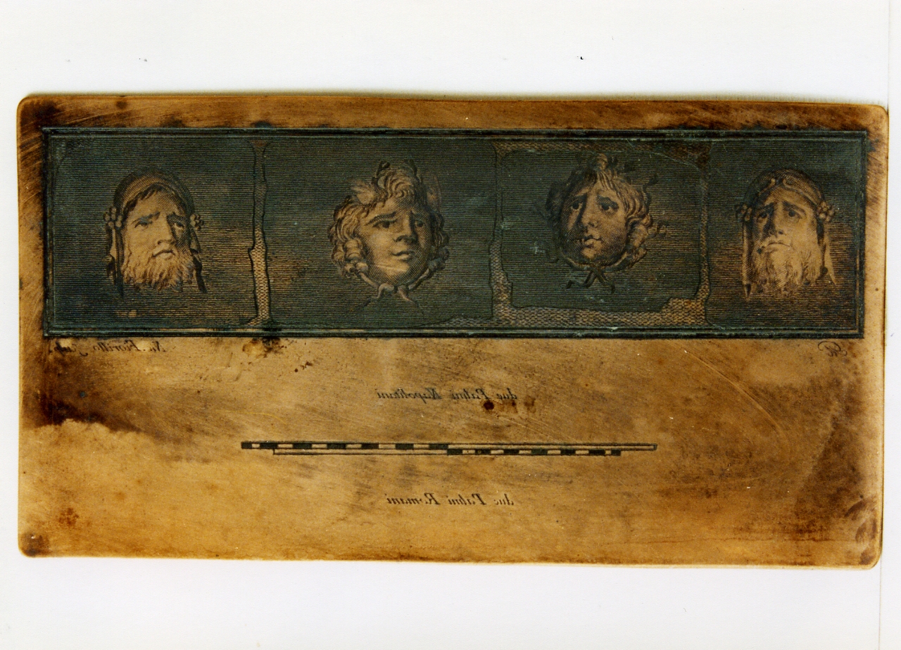 quattro frammenti: maschere (matrice) di Fiorillo Nicola (sec. XVIII)