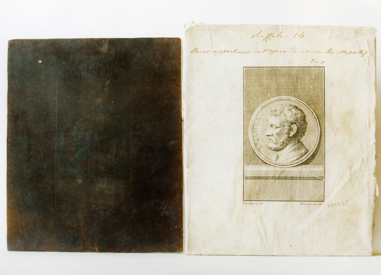 medaglione con profilo di Lysandro (matrice) di Casanova Domenico, Giomignani Francesco (sec. XVIII)