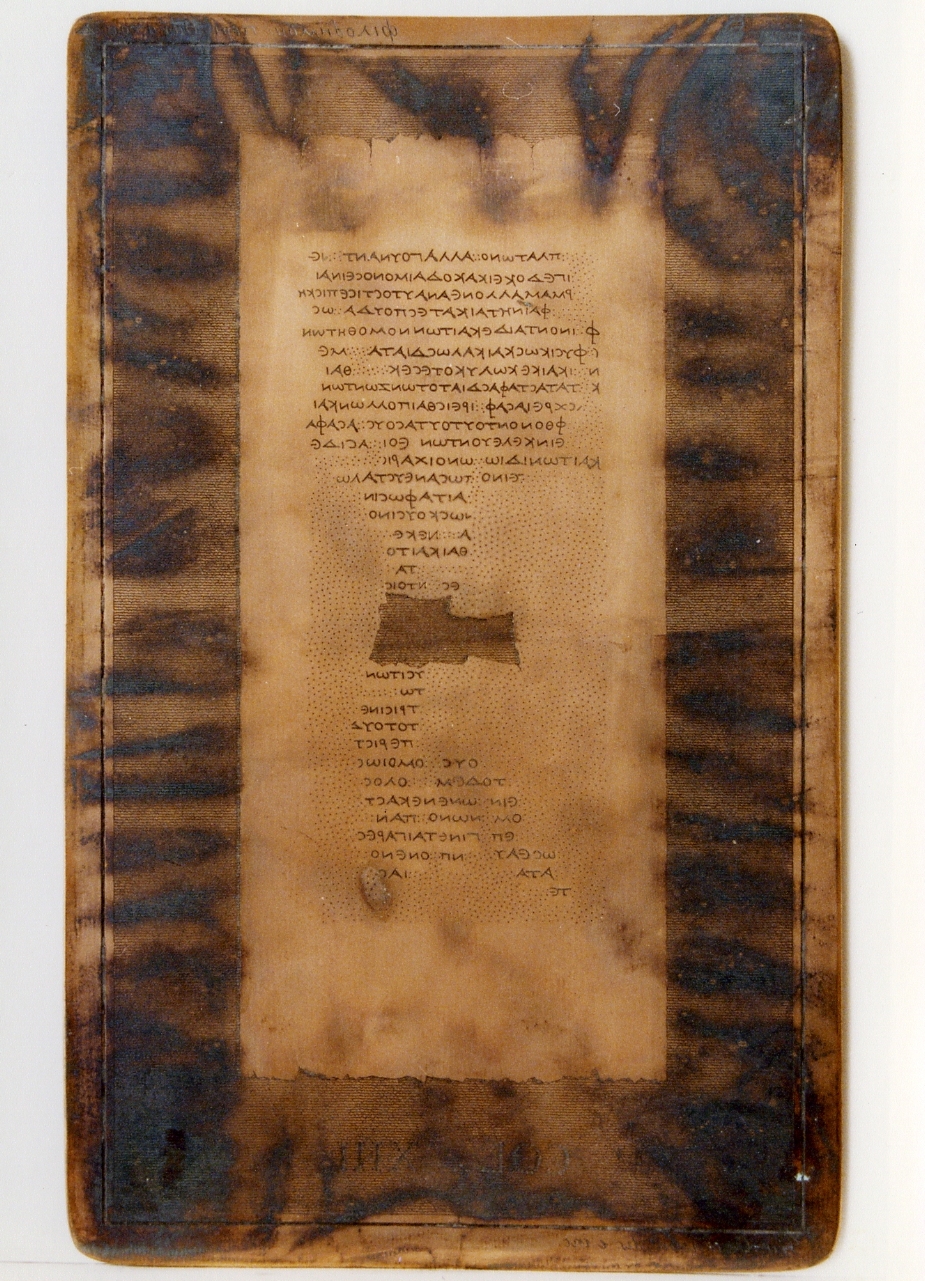 testo greco da Filodemo «della morte»: col. XIII (matrice) di Casanova Giuseppe (sec. XIX)