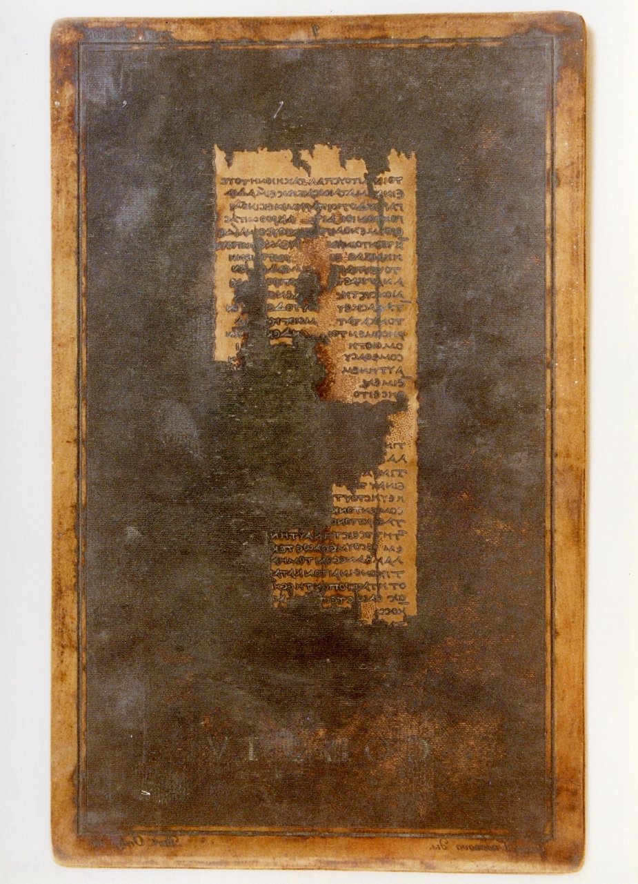 testo greco da Filodemo «dei fenomeni»: col. IV (matrice) di D'Orazio Bartolomeo, Casanova Giovanni Battista (secc. XVIII/ XIX)