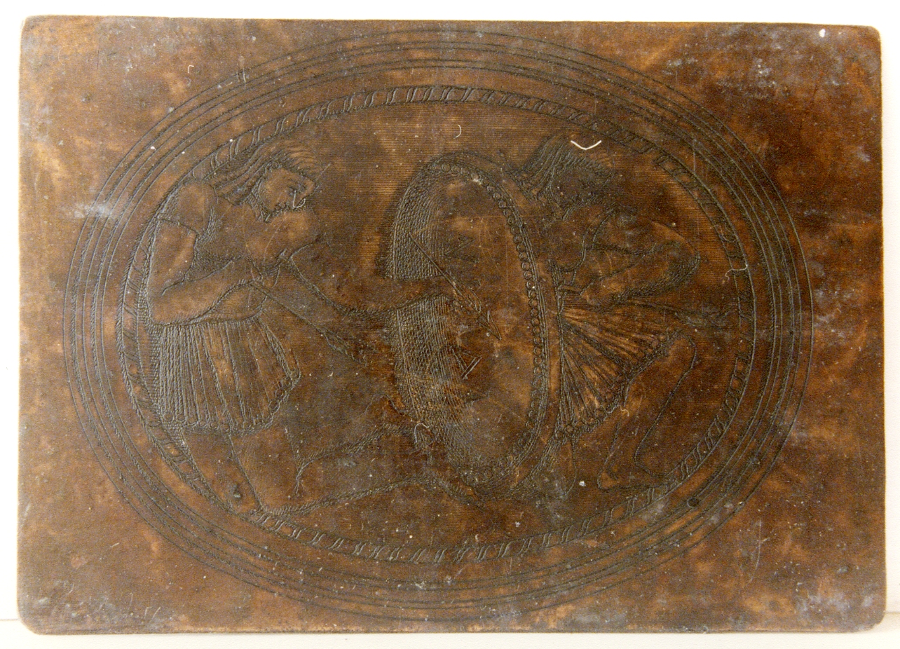 placchetta con guerrieri (matrice) - ambito napoletano, ambito napoletano (prima metà sec. XIX)