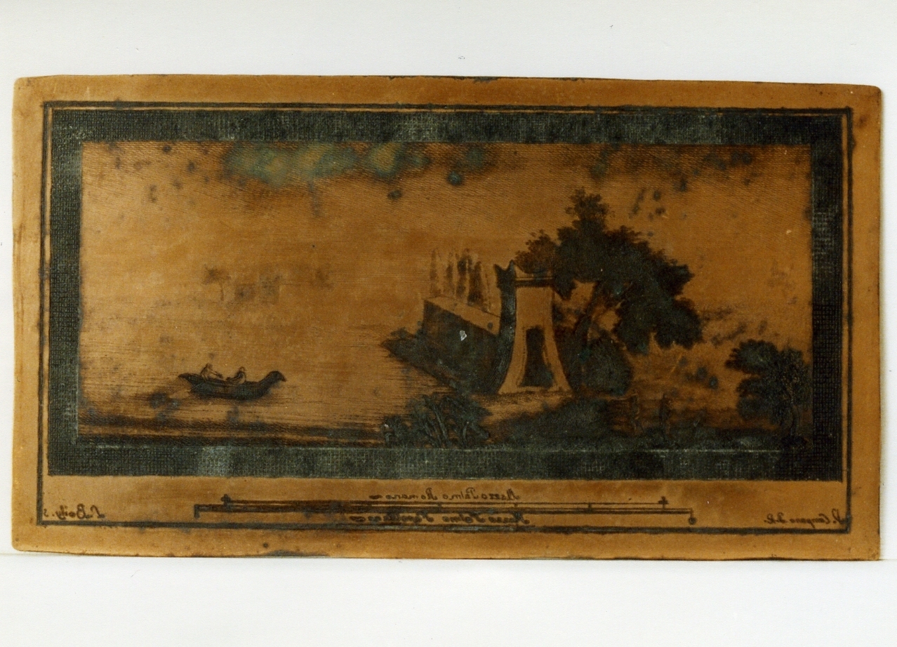 paesaggio marino con architettura e figure (matrice) di Campana Vincenzo, Boily Ludovico (sec. XVIII)