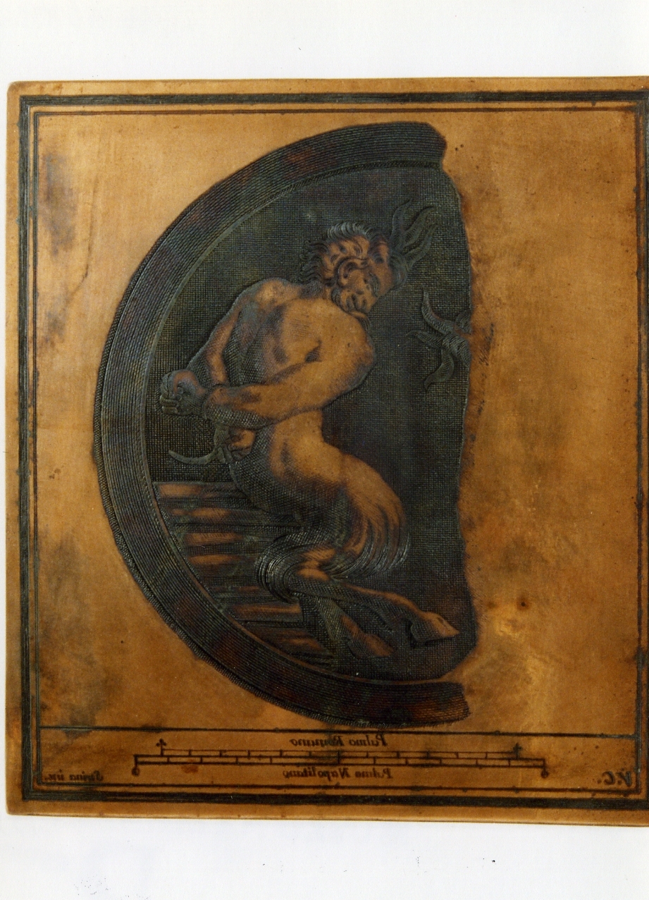 frammento di oscillum con fauno legato (matrice) di Campana Vincenzo, Strina Ferdinando (sec. XVIII)