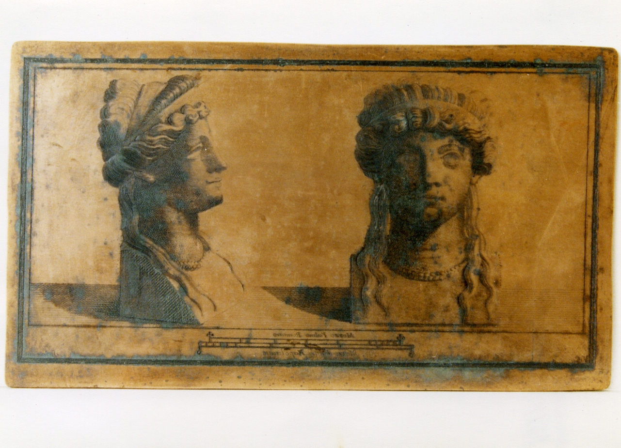 erma femminile, veduta laterale e frontale (matrice) di Campana Vincenzo, Strina Ferdinando (sec. XVIII)