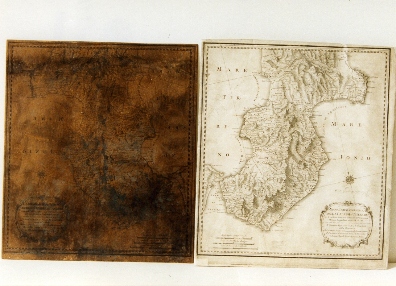 carta geografica della Calabria Ulteriore. (matrice) di Guerra Giuseppe (sec. XVIII)