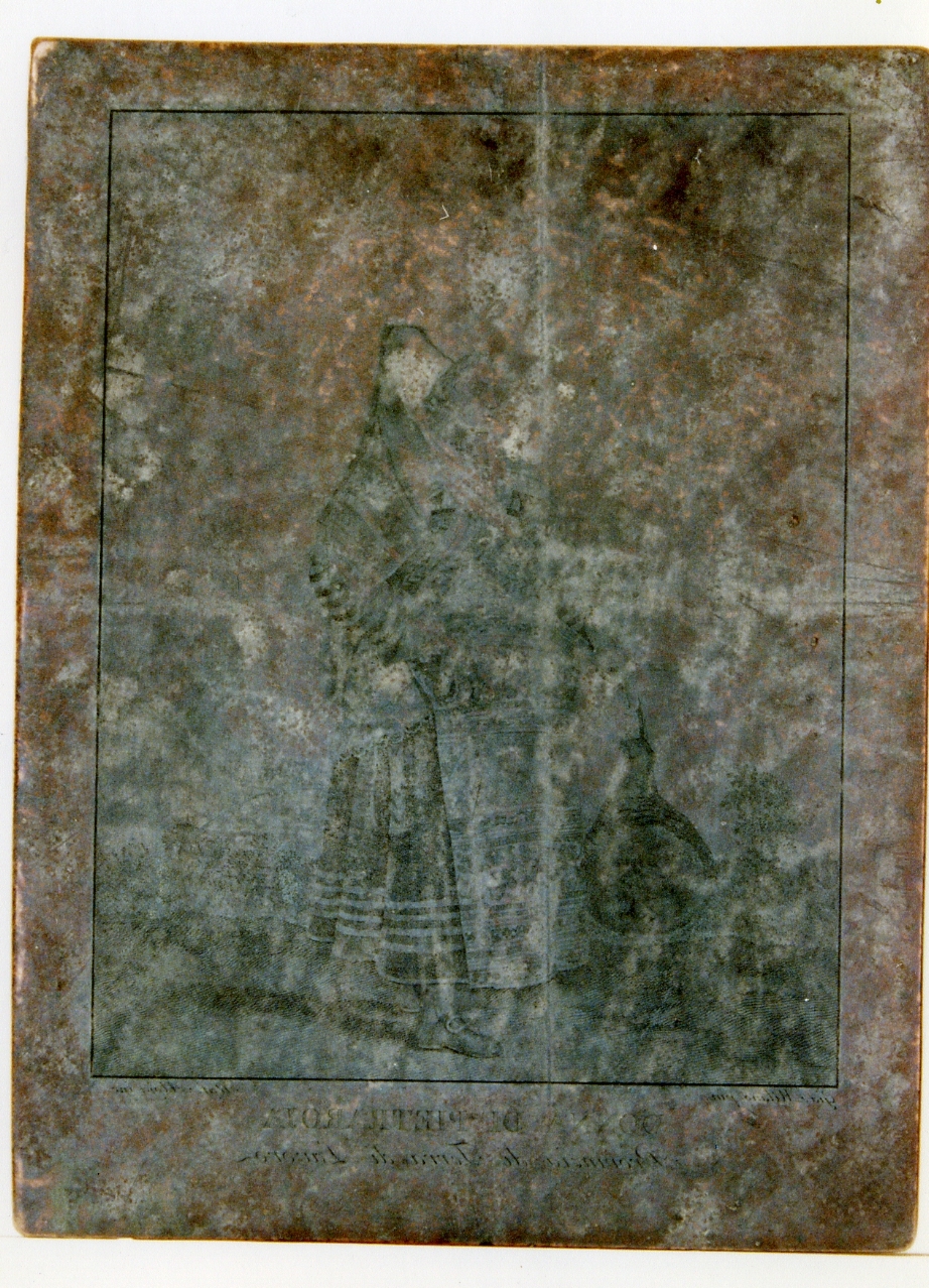 costume di donna del paese di Pietraroja (matrice) di Aloja Raffaele, Milani Giacomo (sec. XVIII)