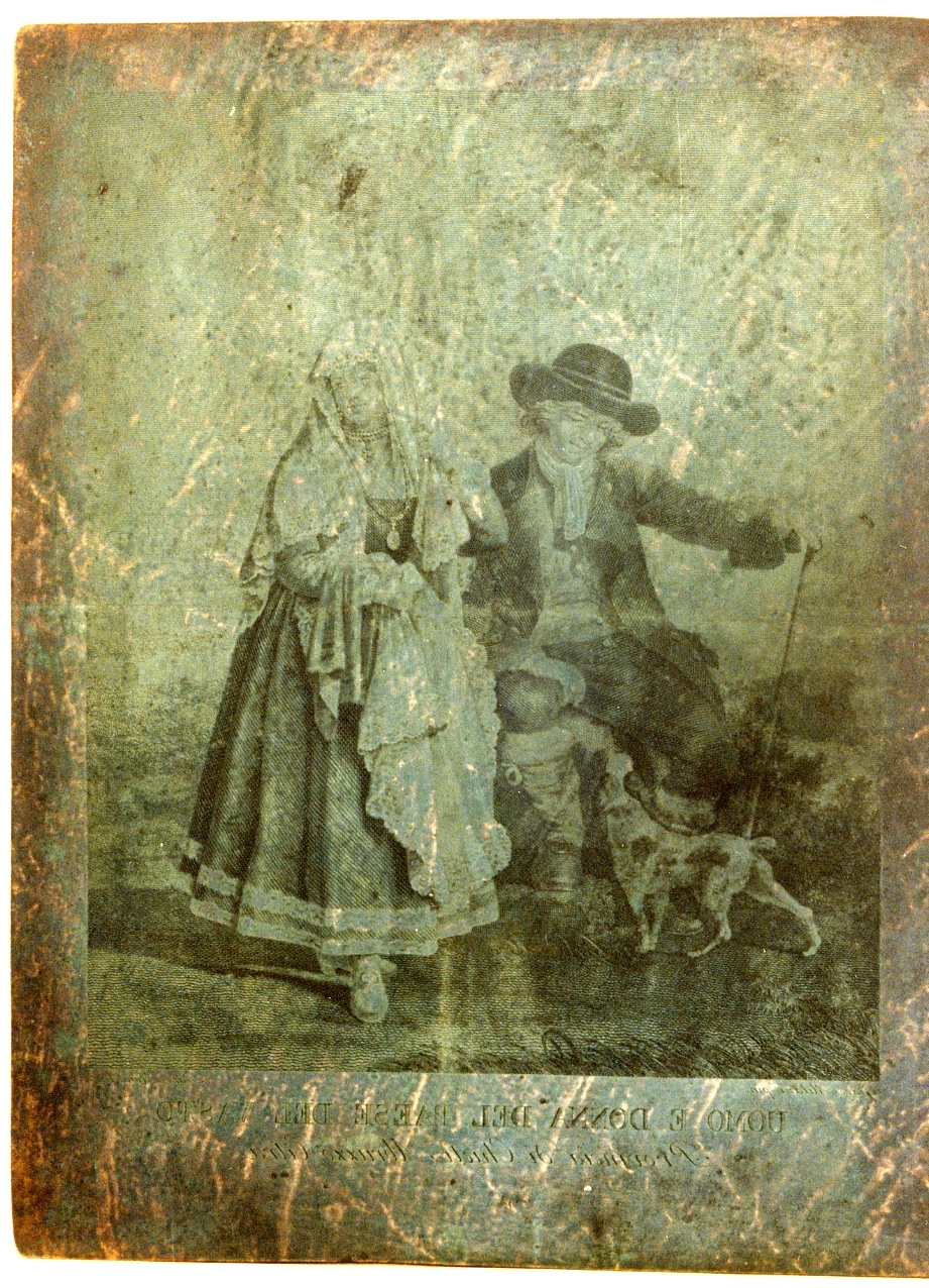 costume di uomo e di donna del paese di Vasto (matrice) di Milani Giacomo, Aloja Raffaele (sec. XVIII)
