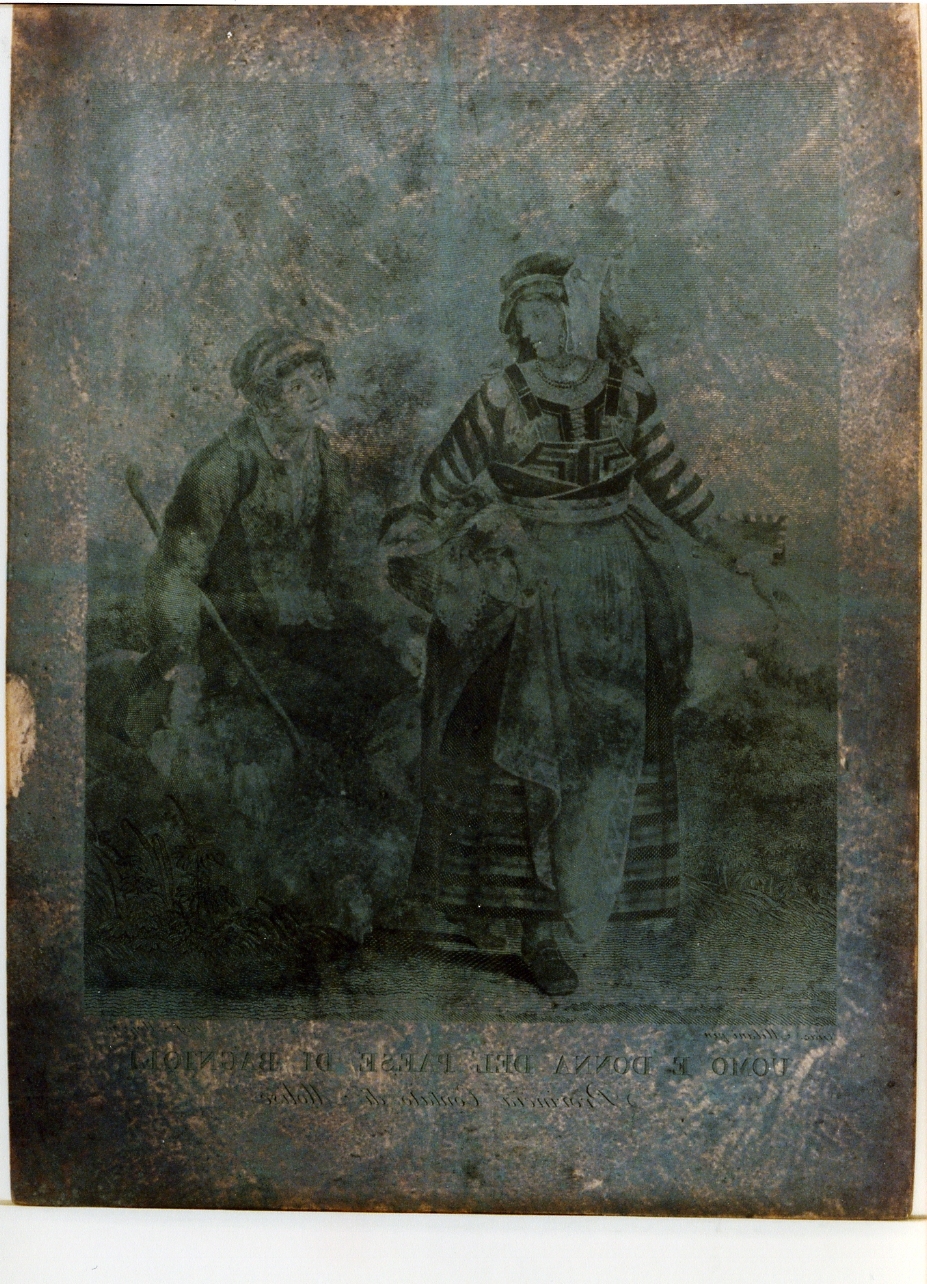 costume di uomo e di donna del paese di Bagnoli (matrice) di Aloja Raffaele, Milani Giacomo (sec. XVIII)
