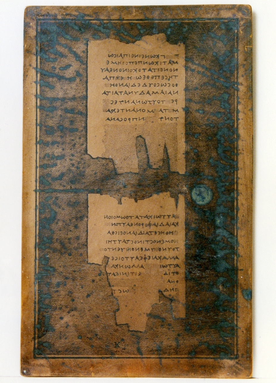 testo greco da Epicuro «della natura»: C. IX, C. X (matrice) di Biondi Raffaele, Casanova Giuseppe (sec. XIX)
