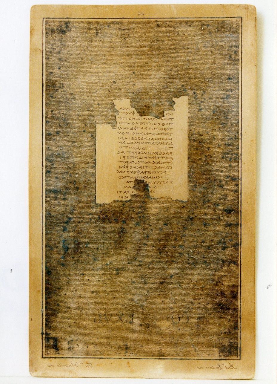 testo greco: col. LXVII (matrice) di Ventrella Ferdinando, Lentari Antonio (sec. XIX)