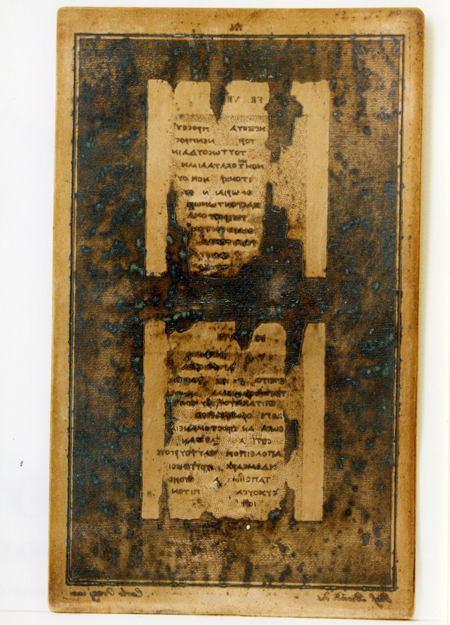 testo greco: F. VII, F. VIII (matrice) di Biondi Raffaele, Orazi Carlo (sec. XIX)
