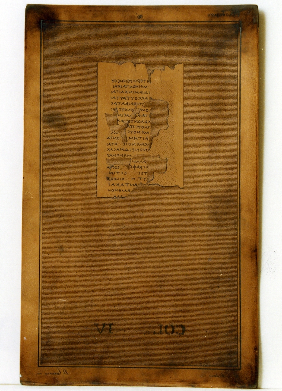 testo greco: col. IV (matrice) di Casanova Domenico, Celentano Francesco (sec. XIX)
