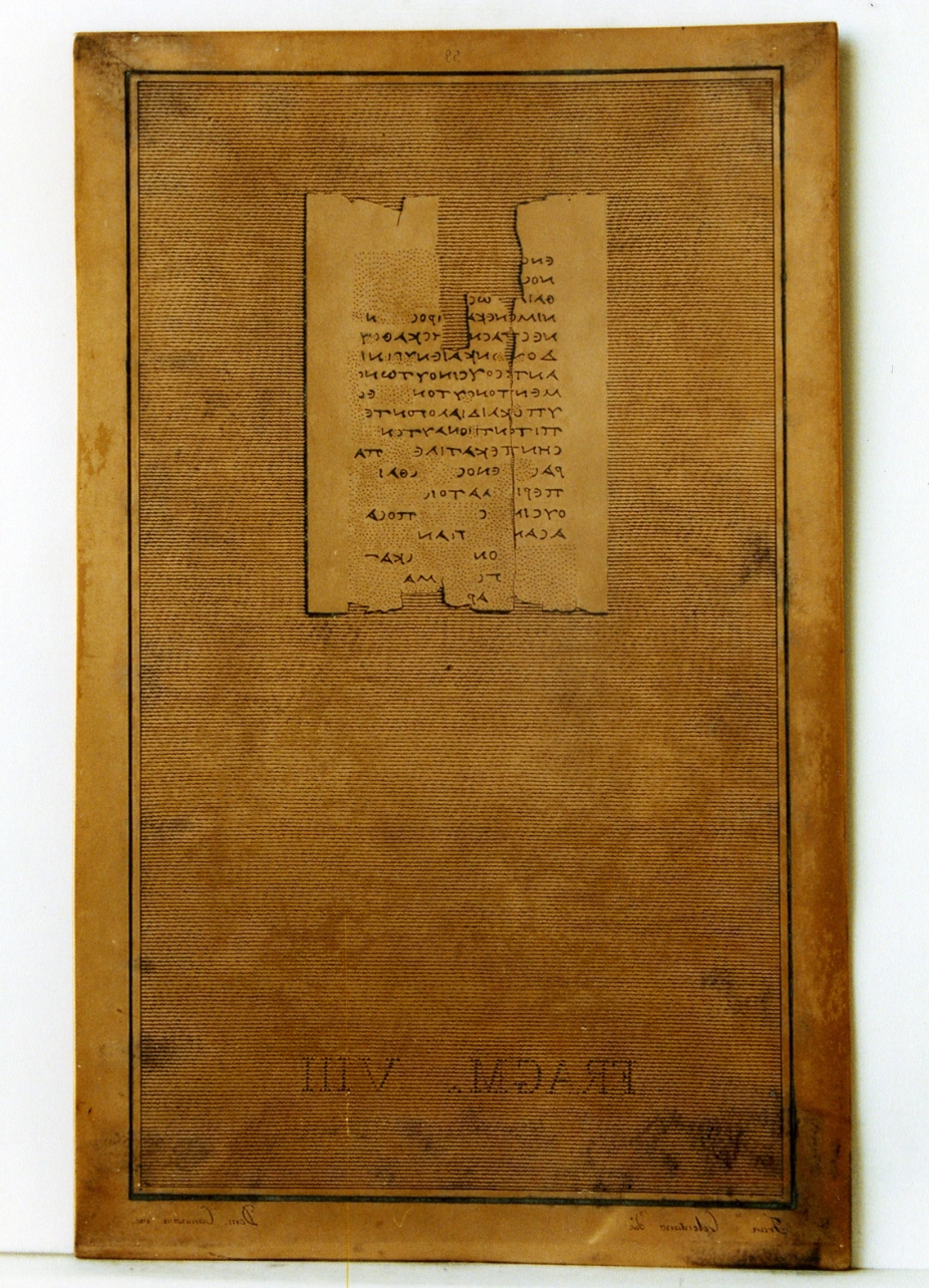 testo greco: fragm. VIII (matrice) di Celentano Francesco, Casanova Domenico (sec. XIX)
