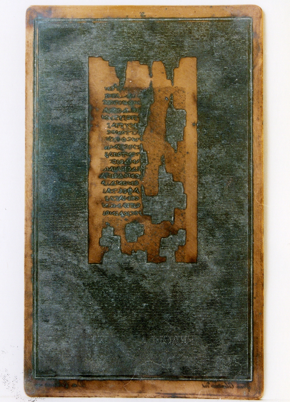testo greco: fragm. XI (matrice) di Celentano Francesco, Casanova Domenico (sec. XIX)