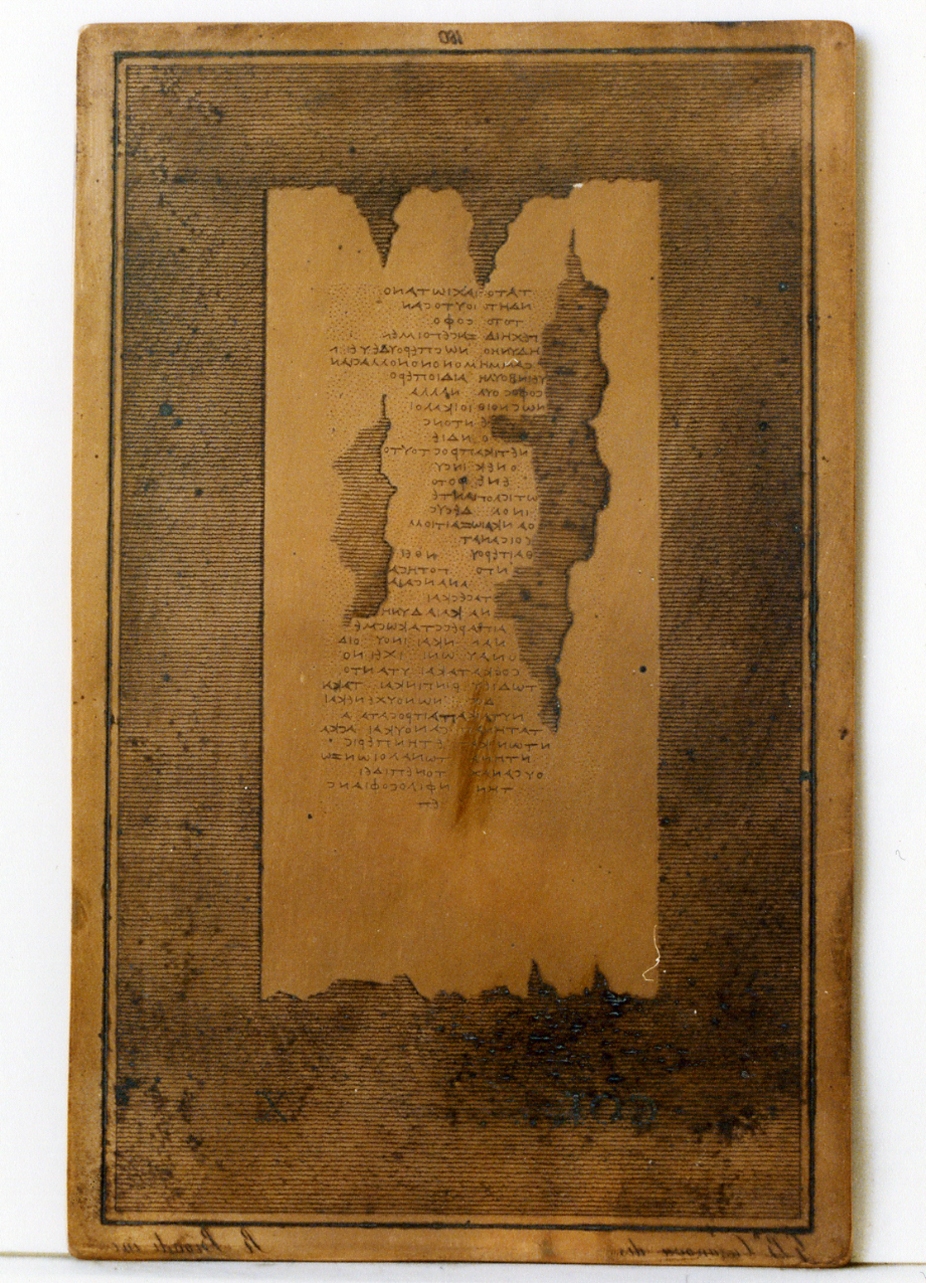 testo greco: col. X (matrice) di Casanova Giovanni Battista, Biondi Raffaele (sec. XIX)