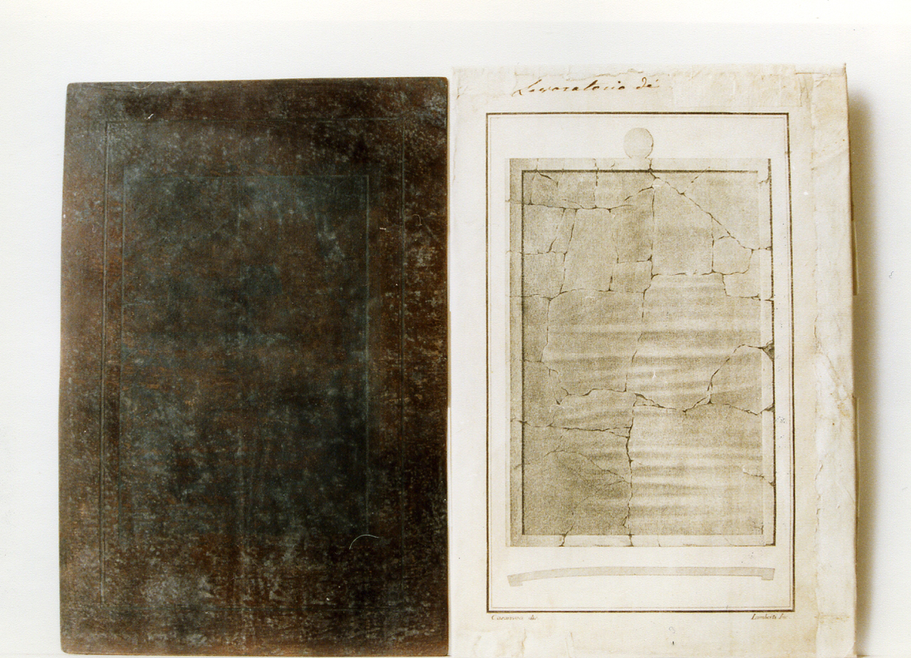 tavola cerata (matrice) di Casanova Giovanni Battista, Lamberti Aniello (secc. XVIII/ XIX)