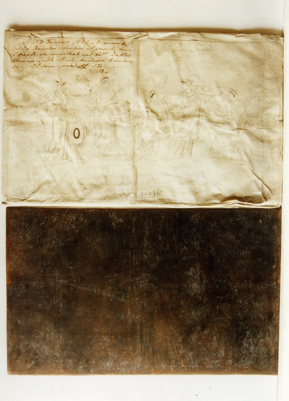 scena con figure offerenti (matrice) di Martano Francesco (sec. XIX)