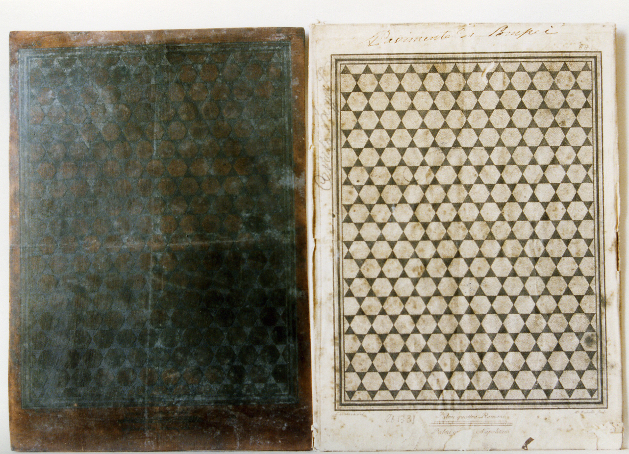 mosaico geometrico (matrice) di Zaballi Antonio, Casanova Giovanni Battista (sec. XVIII)