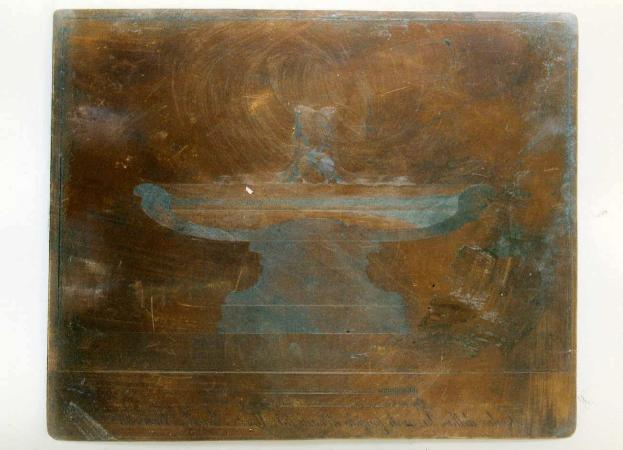 tazza di porfido del Real Museo Borbonico: veduta laterale (matrice) - ambito napoletano (sec. XIX)