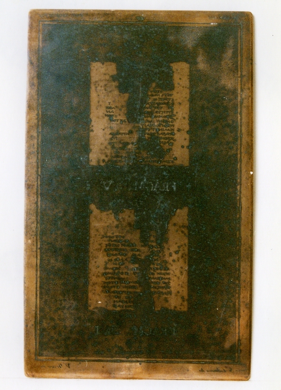 testo greco da Filodemo «su Epicuro»: fragm. V, fragm. VI (matrice) di Orsini Vincenzo, Casanova Gennaro (sec. XIX)