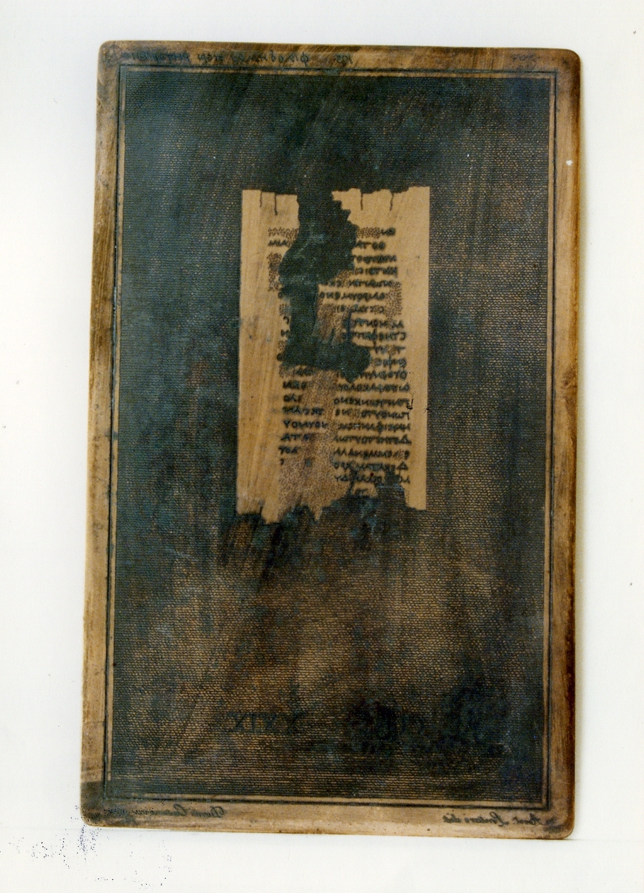 testo greco da Filodemo «della retorica»: col. XXIX (matrice) di Lentari Antonio, Casanova Domenico (sec. XIX)