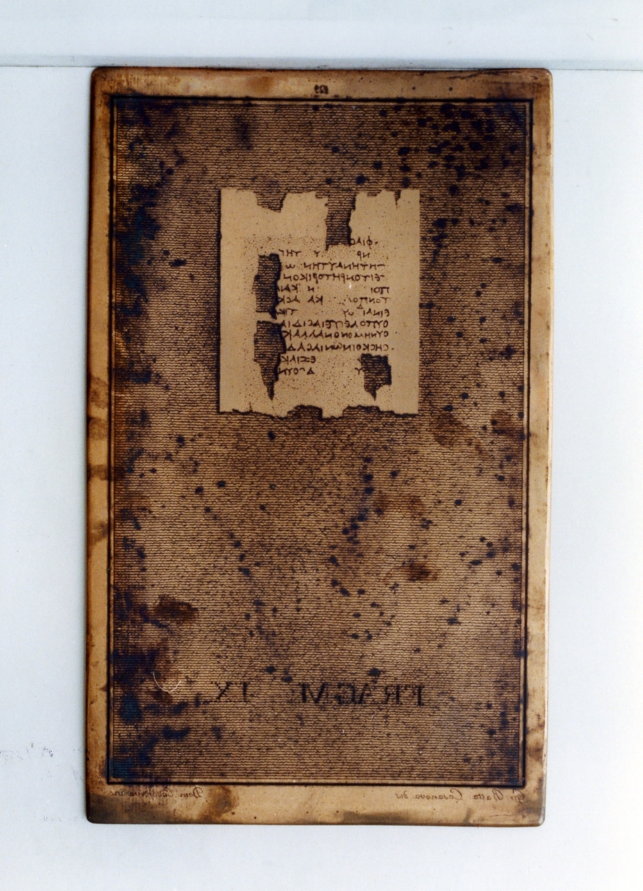 testo greco: fragm. ix (matrice) di Casanova Giovanni Battista, Casanova Domenico (secc. XVIII/ XIX)