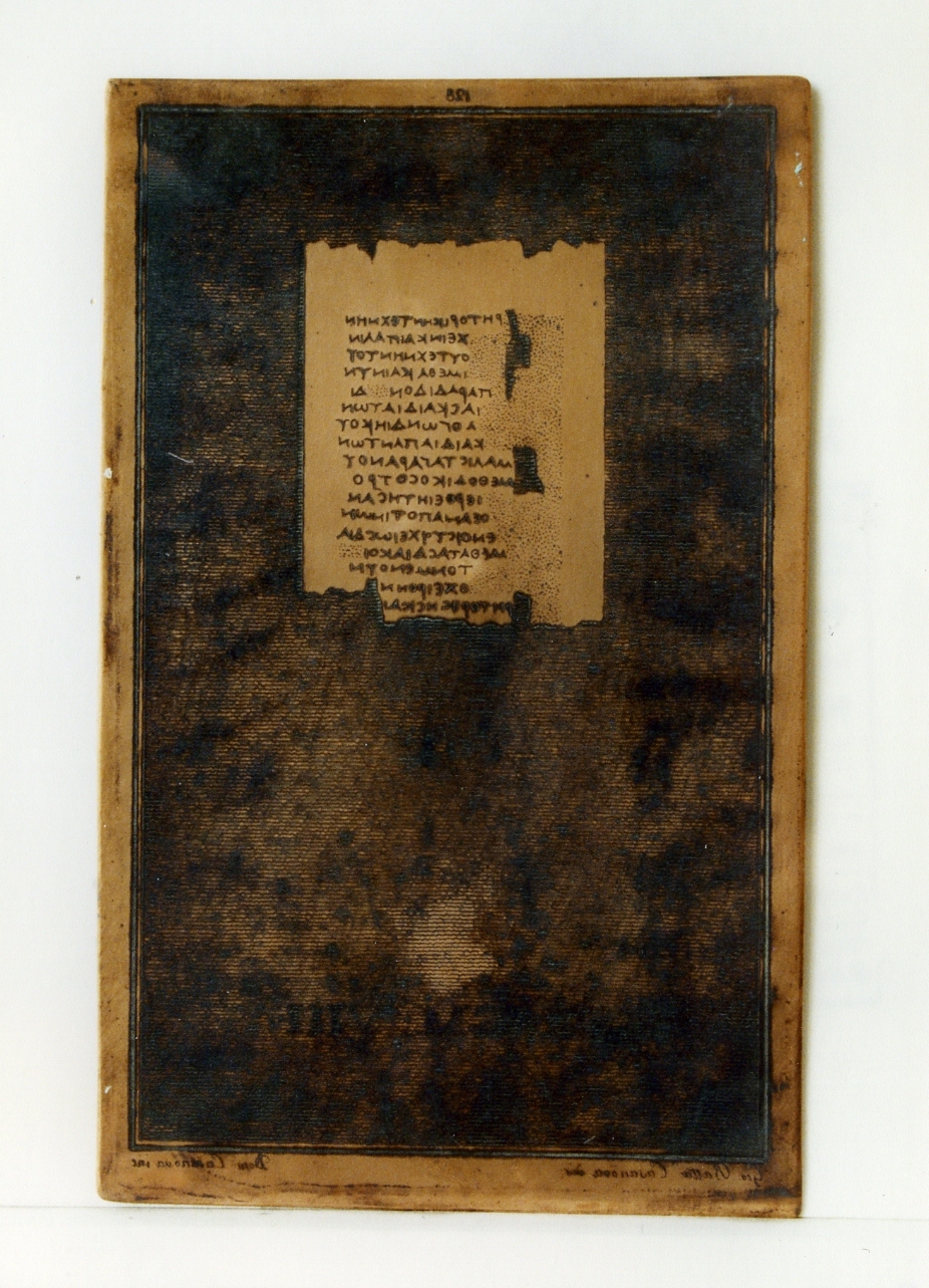 testo greco: fragm. VIII (matrice) di Casanova Domenico, Casanova Giovanni Battista (sec. XIX)