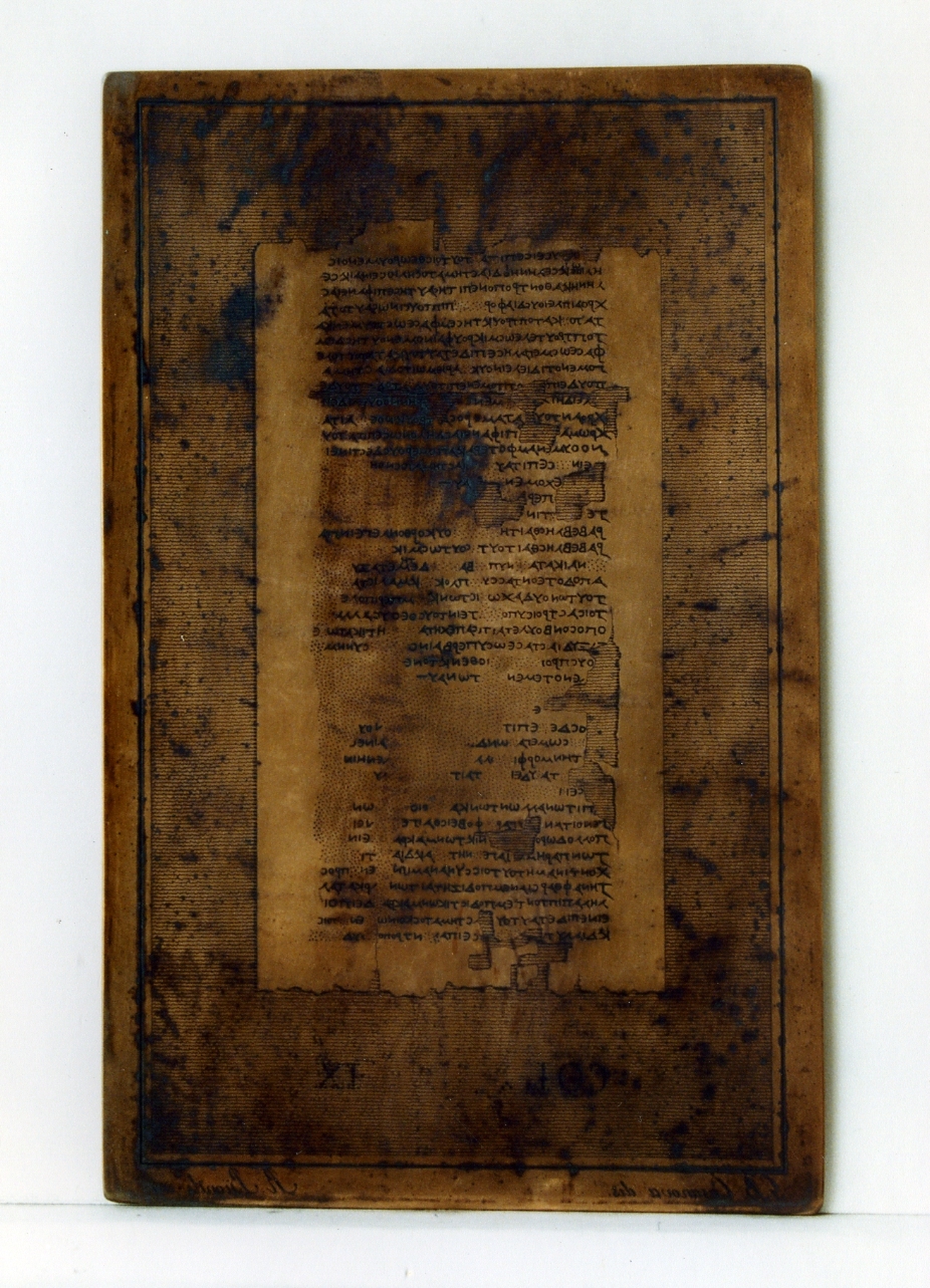 testo greco: col. IX (matrice) di Biondi Raffaele, Casanova Giovanni Battista (sec. XIX)