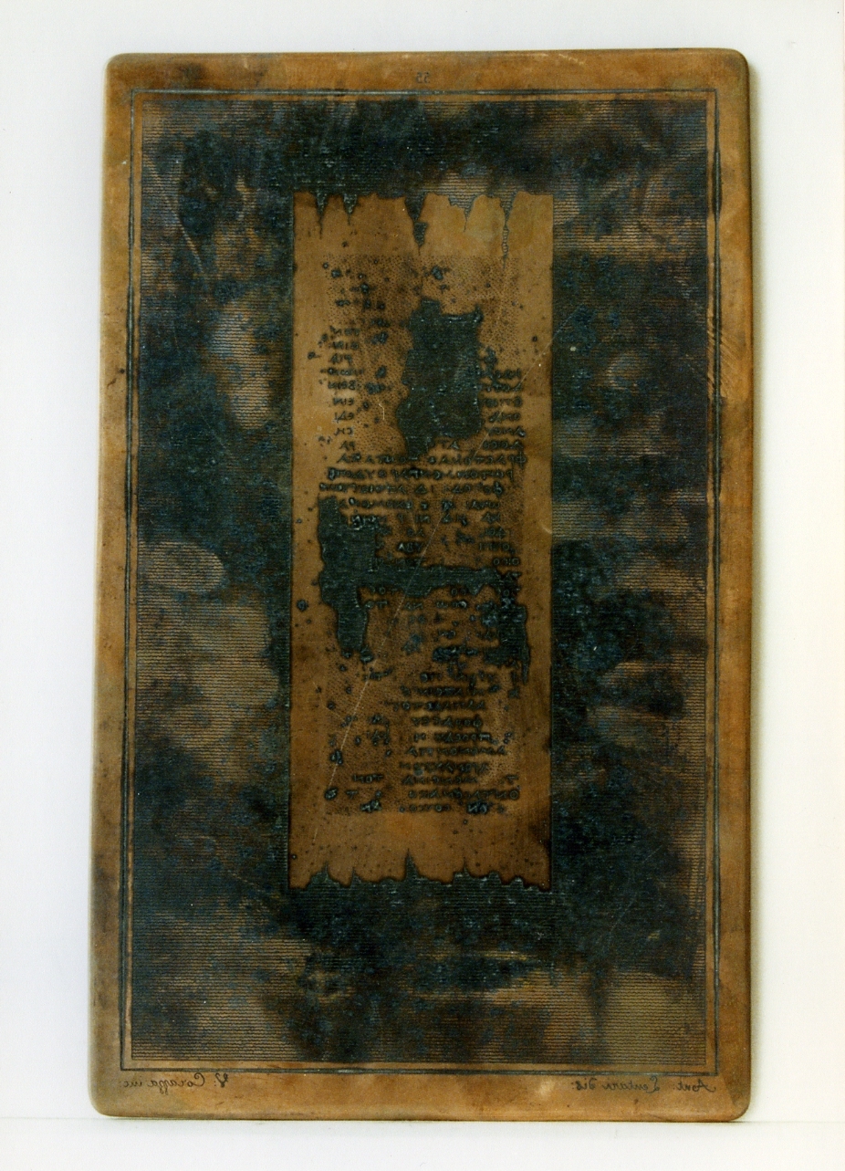 testo greco: fragm. XIX (matrice) di Lentari Antonio, Corazza Vincenzo (sec. XIX)