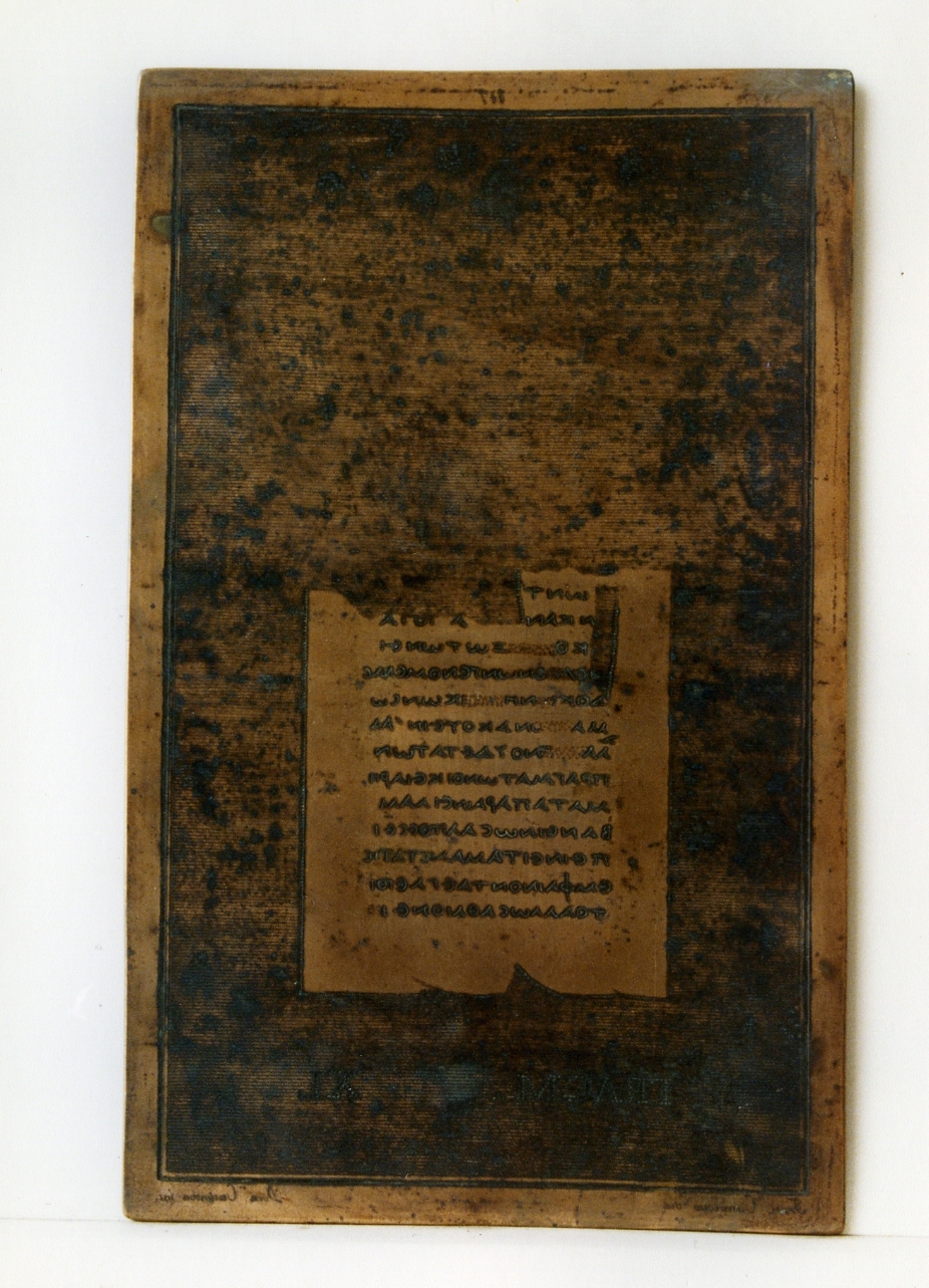 testo greco: fragm. XL (matrice) di Casanova Francesco, Casanova Domenico (sec. XIX)