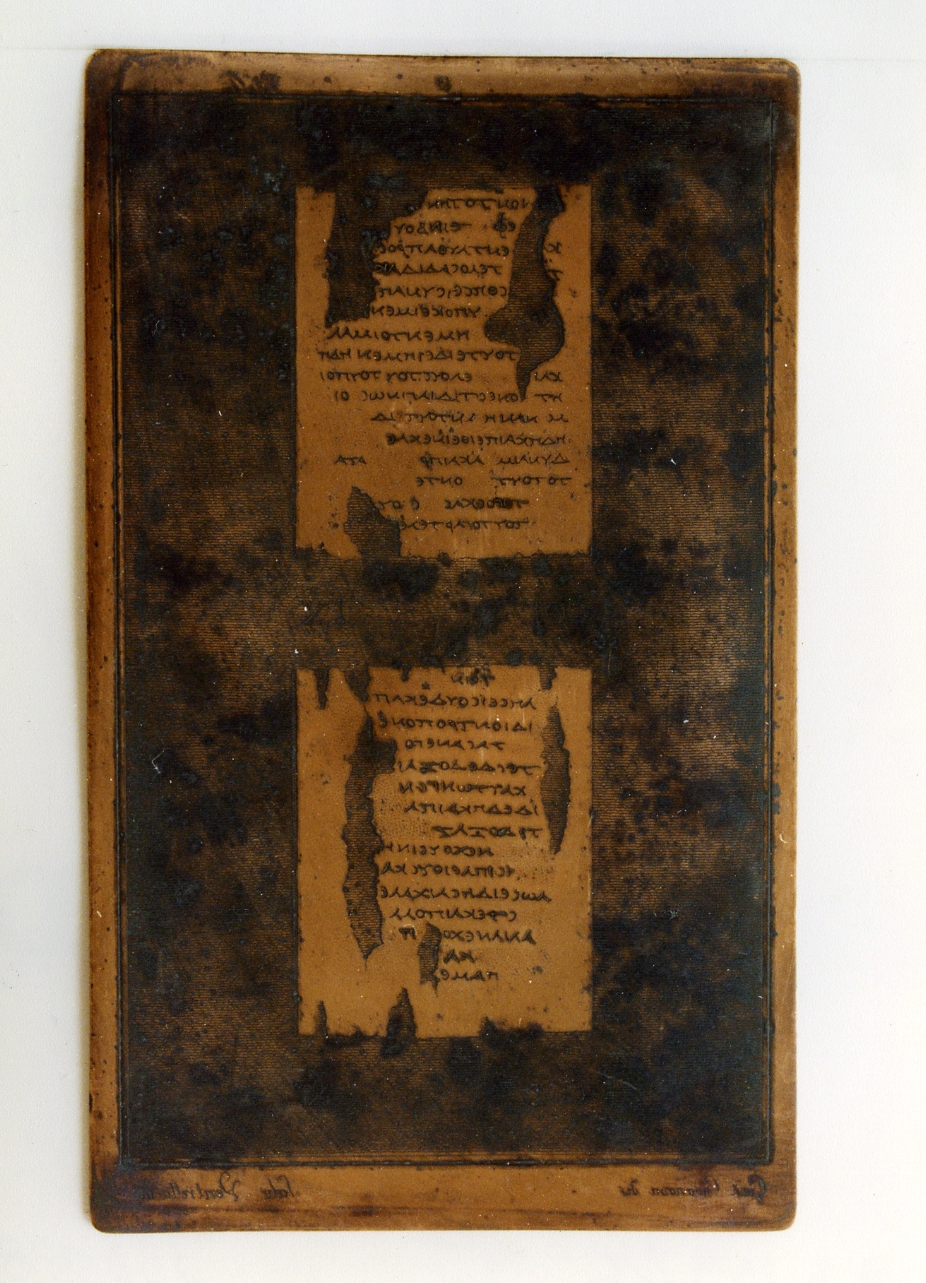 testo greco: col. IX, col. X (matrice) di Ventrella Salvatore, Casanova Giuseppe (sec. XIX)
