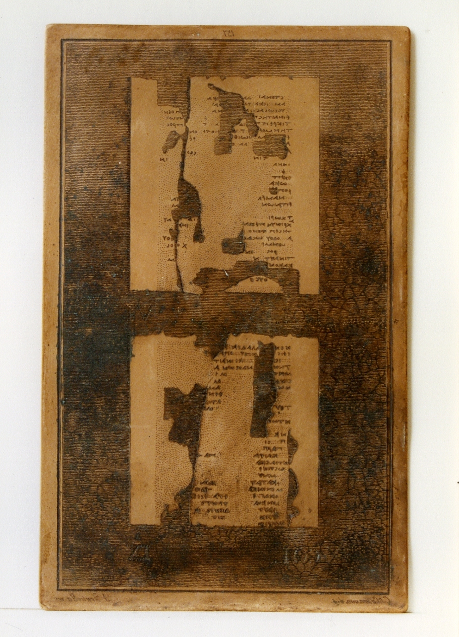 testo greco: col. VI, col. IX (matrice) di Ventrella Ferdinando, Casanova Giovanni Battista (sec. XIX)