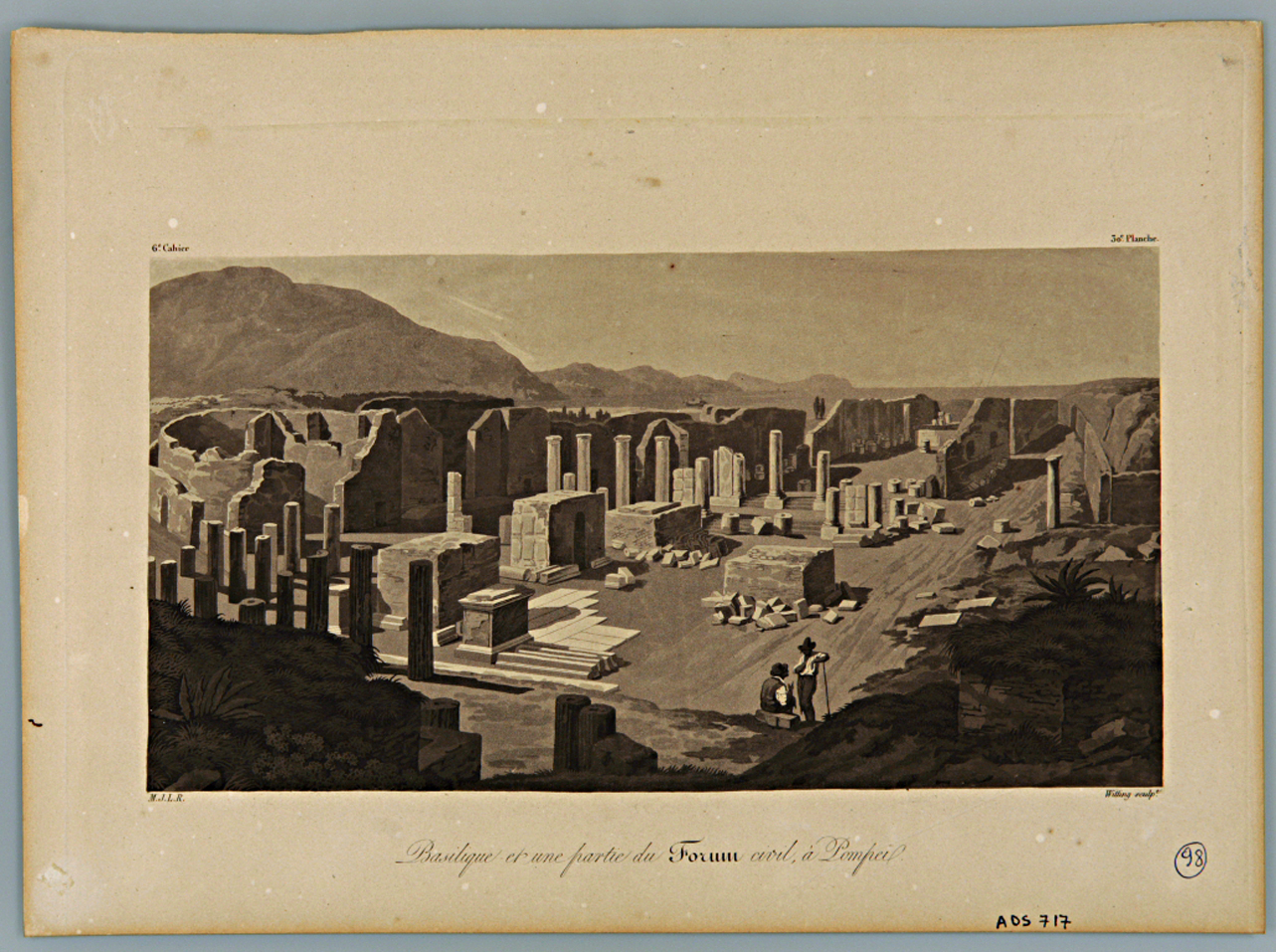 veduta del Foro di Pompei (stampa) di Witting Gustaf (sec. XIX)