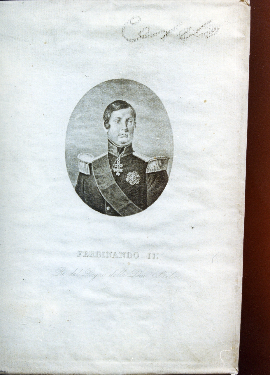 ritratto di Ferdinando II re del Regno delle due Sicilie (stampa) di Pisante Francesco, Maldarelli Gennaro (sec. XIX)