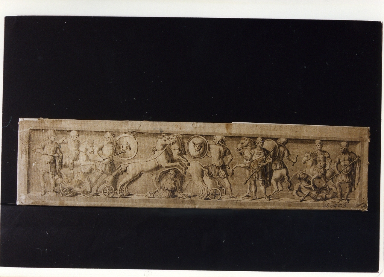 scena di battaglia (stampa controfondata) - ambito napoletano, ambito napoletano (?) (sec. XVIII)