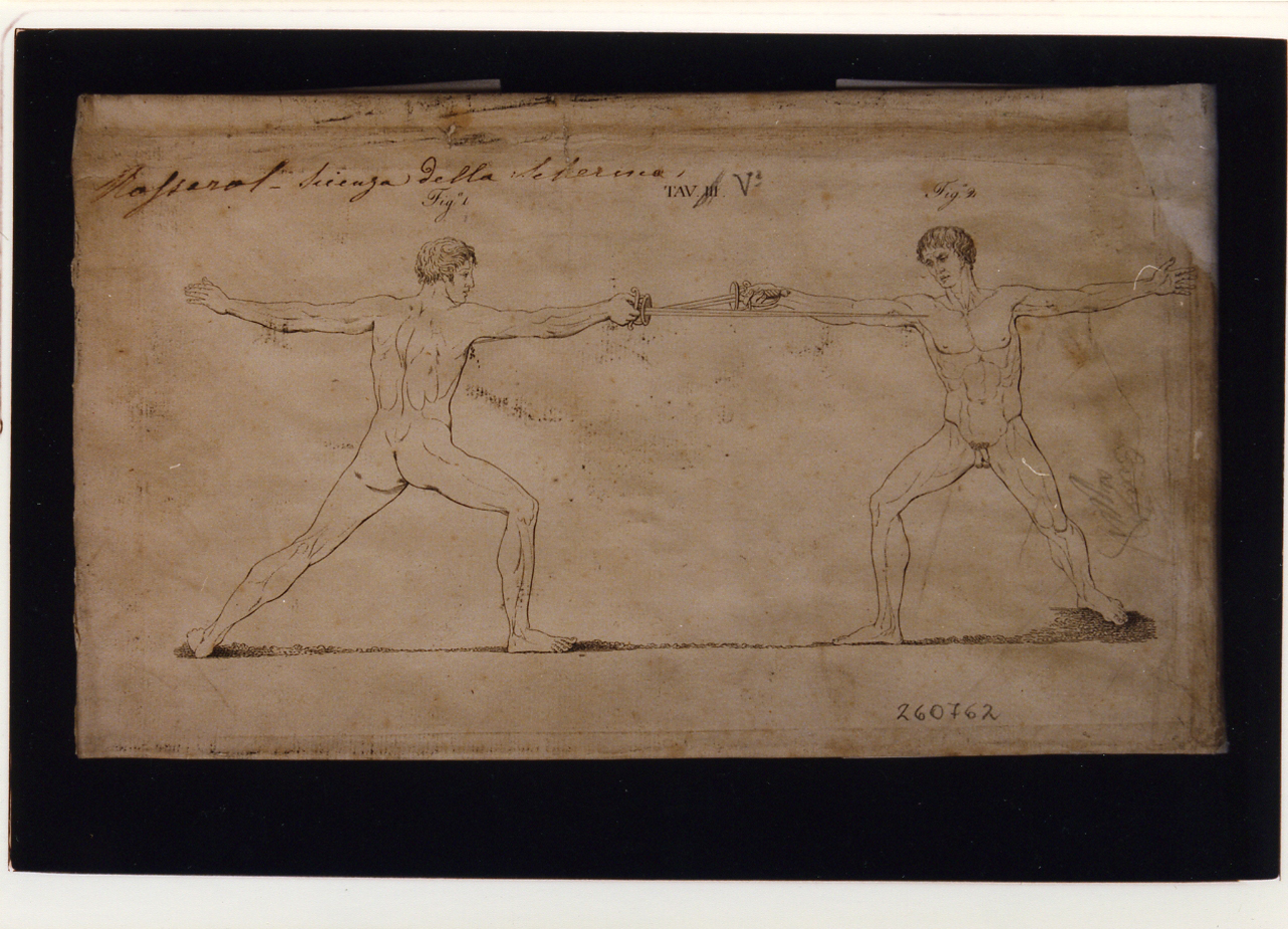 schermidori (stampa controfondata) - ambito napoletano (sec. XIX)