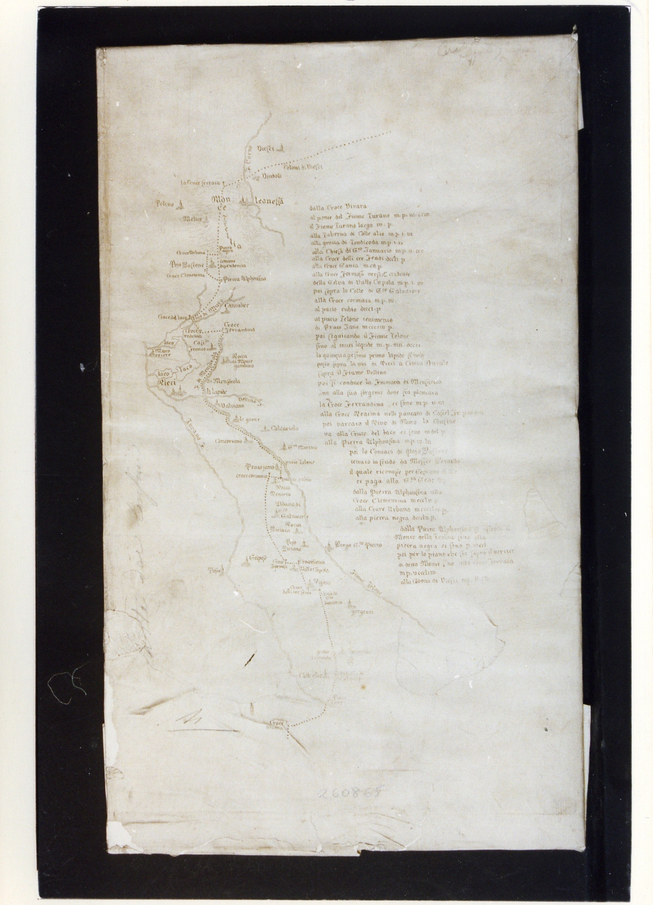 linea di confine del Regno di Napoli nel XV sec (stampa controfondata) - ambito napoletano (sec. XIX)