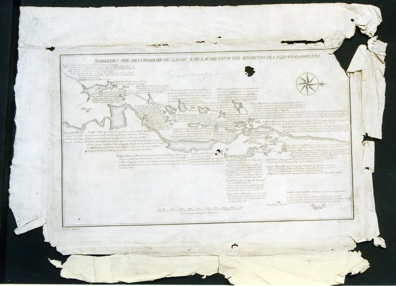 rilievo idrografico nel ristretto tra Sitizano e Cosoleto (stampa) di Stile Ignazio, Guerra Giuseppe (sec. XVIII)